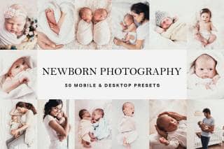 50 Newborn Photography Lightroom Presets and LUTs