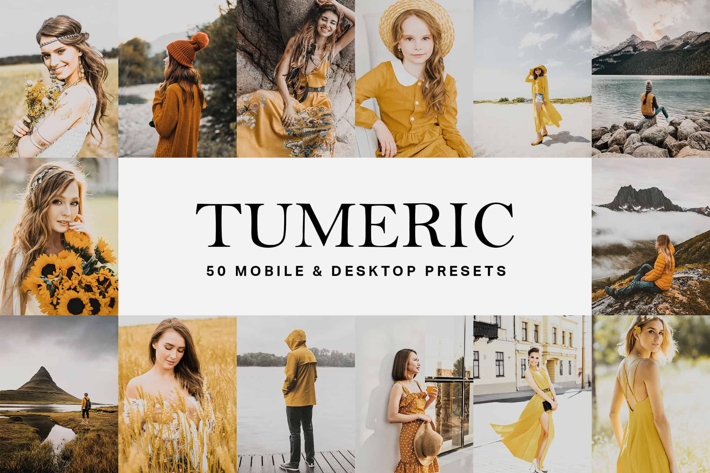 50 Tumeric Yellow Lightroom Presets and LUTs
