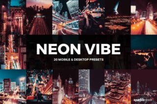 20 Neon Vibe Lightroom Presets and LUTs