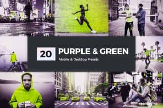20 Purple & Green Lightroom Presets and LUTs