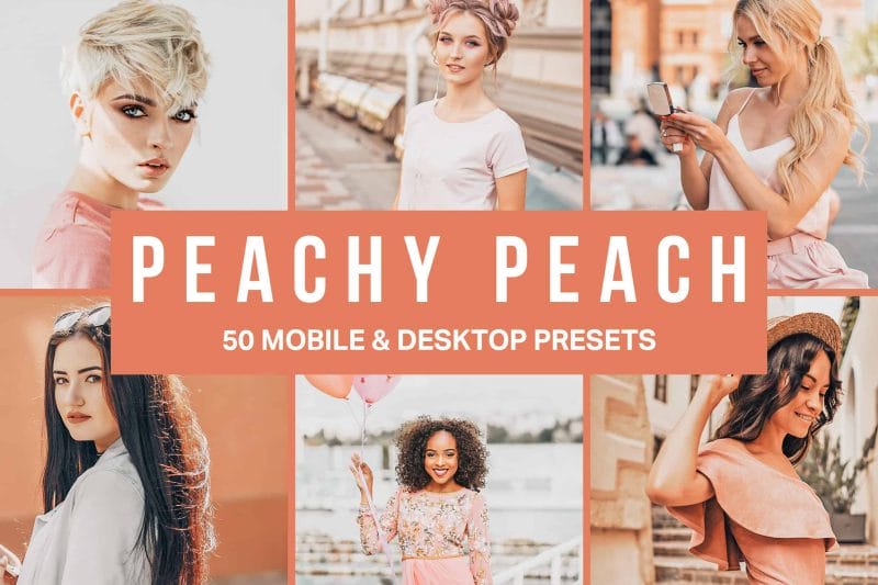 50 Peachy Peach Lightroom Presets and LUTs