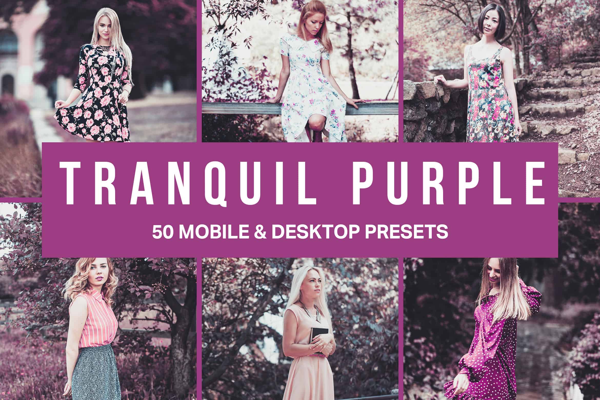 50 Tranquil Purple Lightroom Presets and LUTs