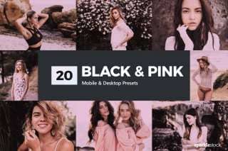 20 Black & Pink Lightroom Presets and LUTs