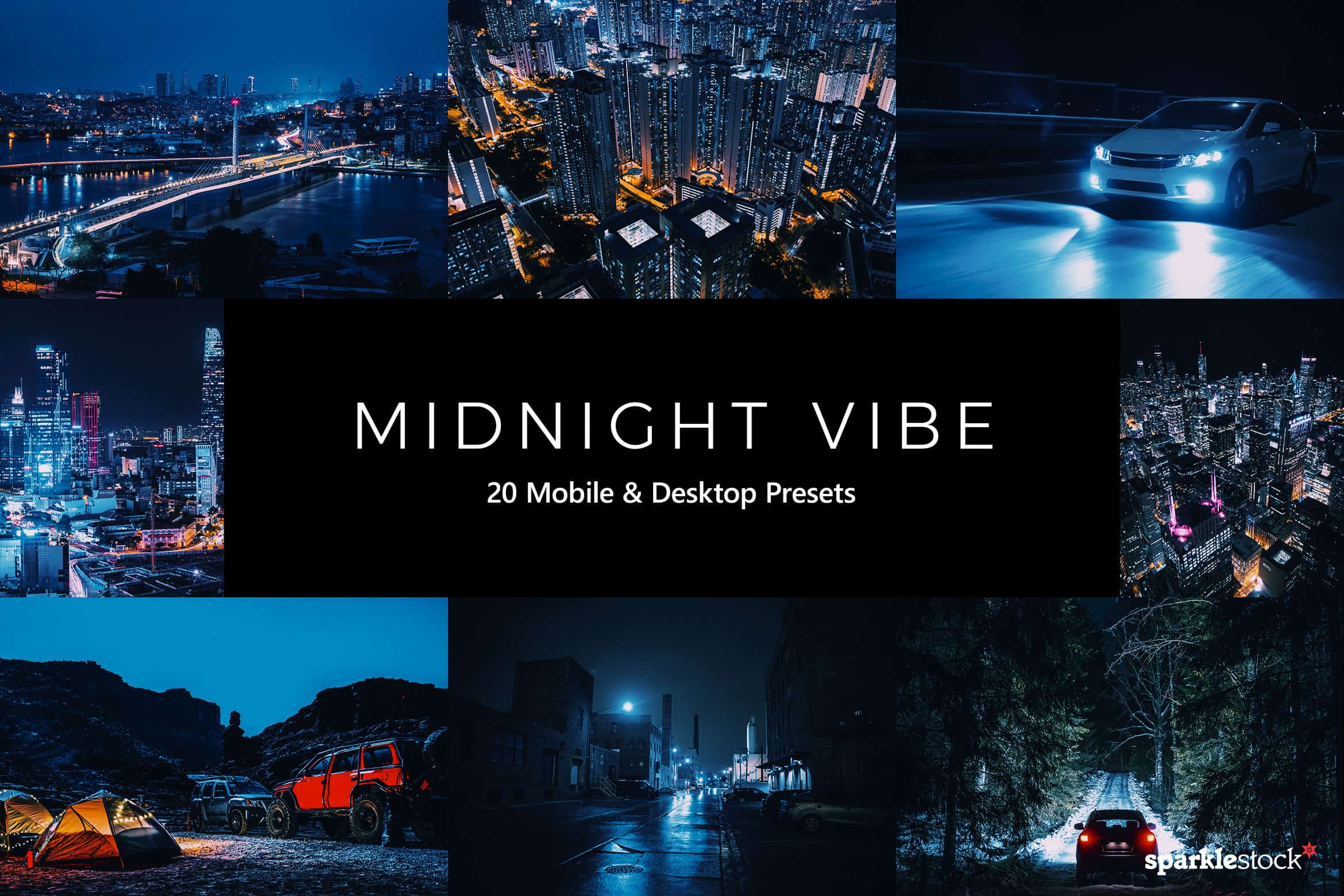 20 Midnight Vibe Lightroom Presets and LUTs