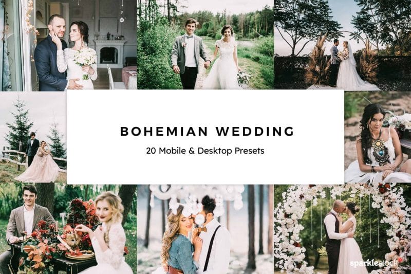 20 Bohemian Wedding Lightroom Presets and LUTs