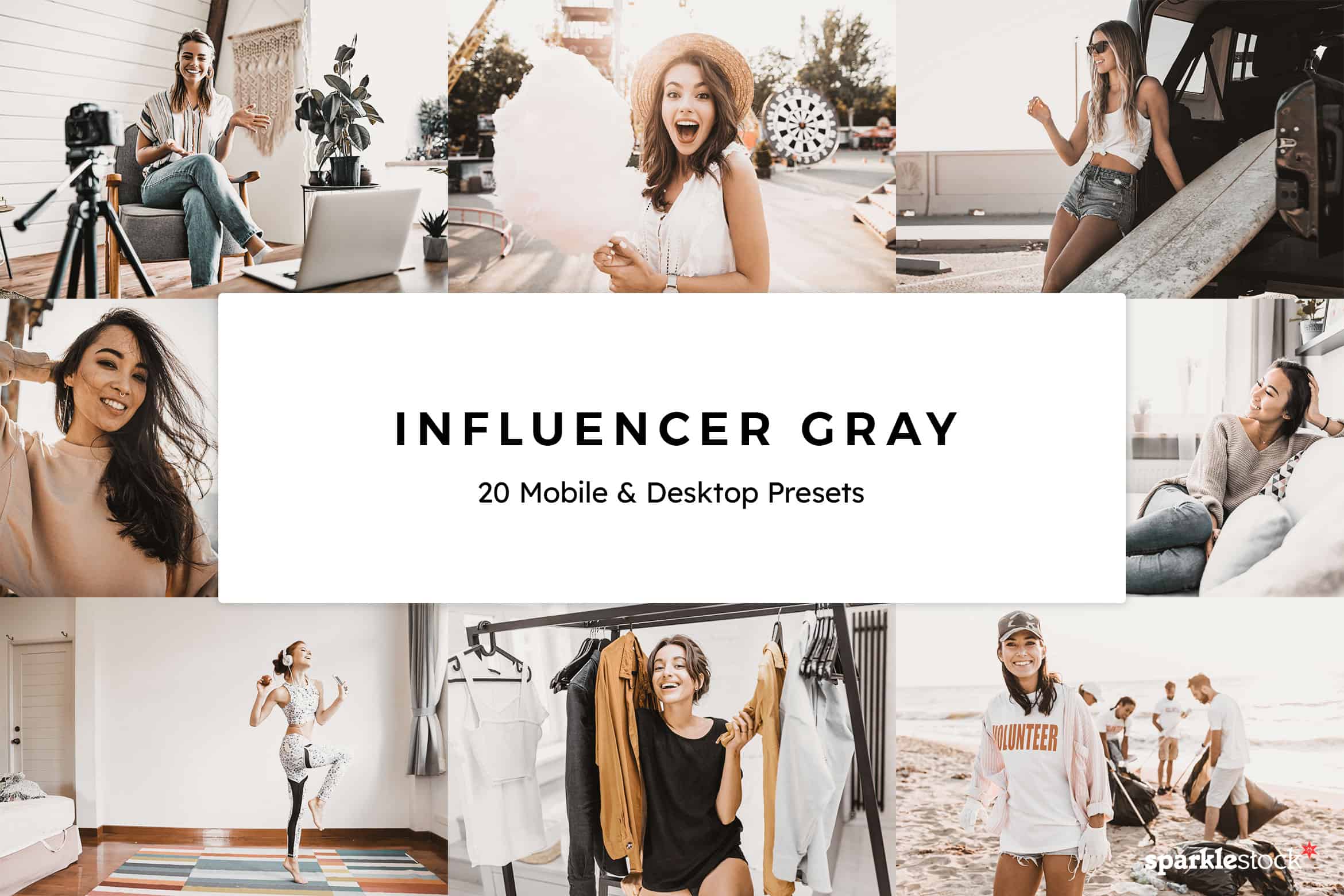 20 Influencer Gray Lightroom Presets and LUTs