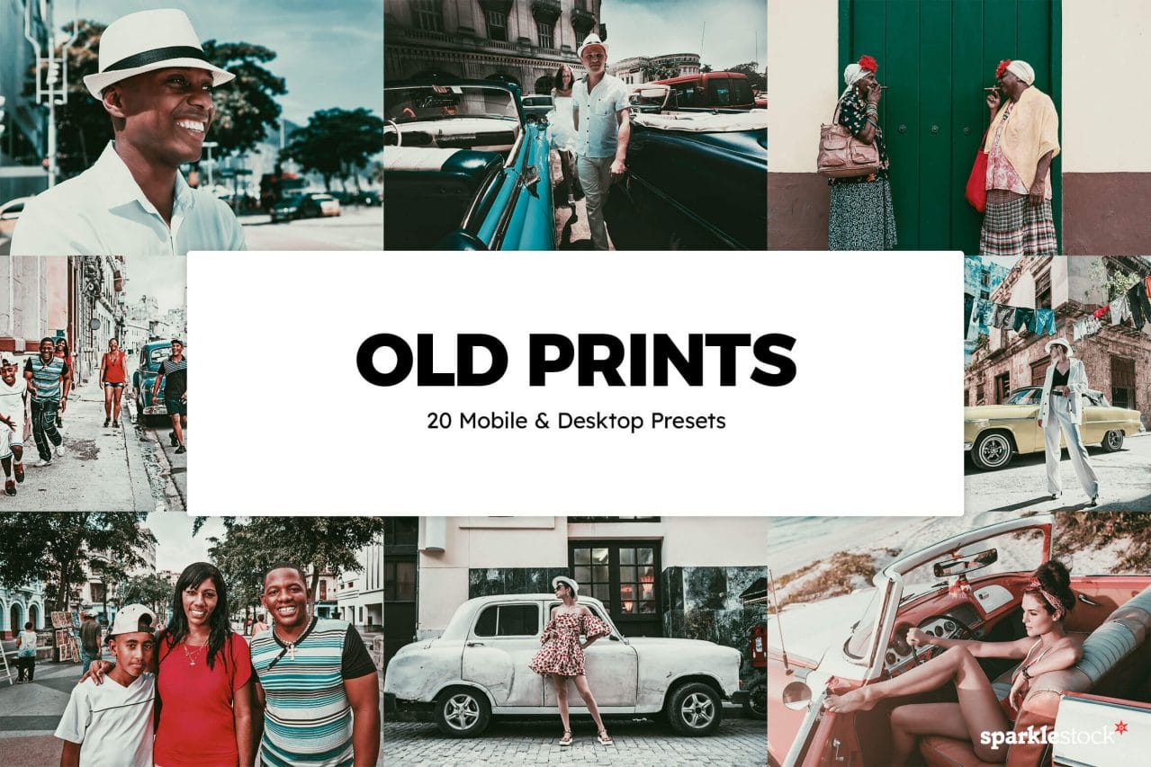 20 Old Prints Lightroom Presets and LUTs