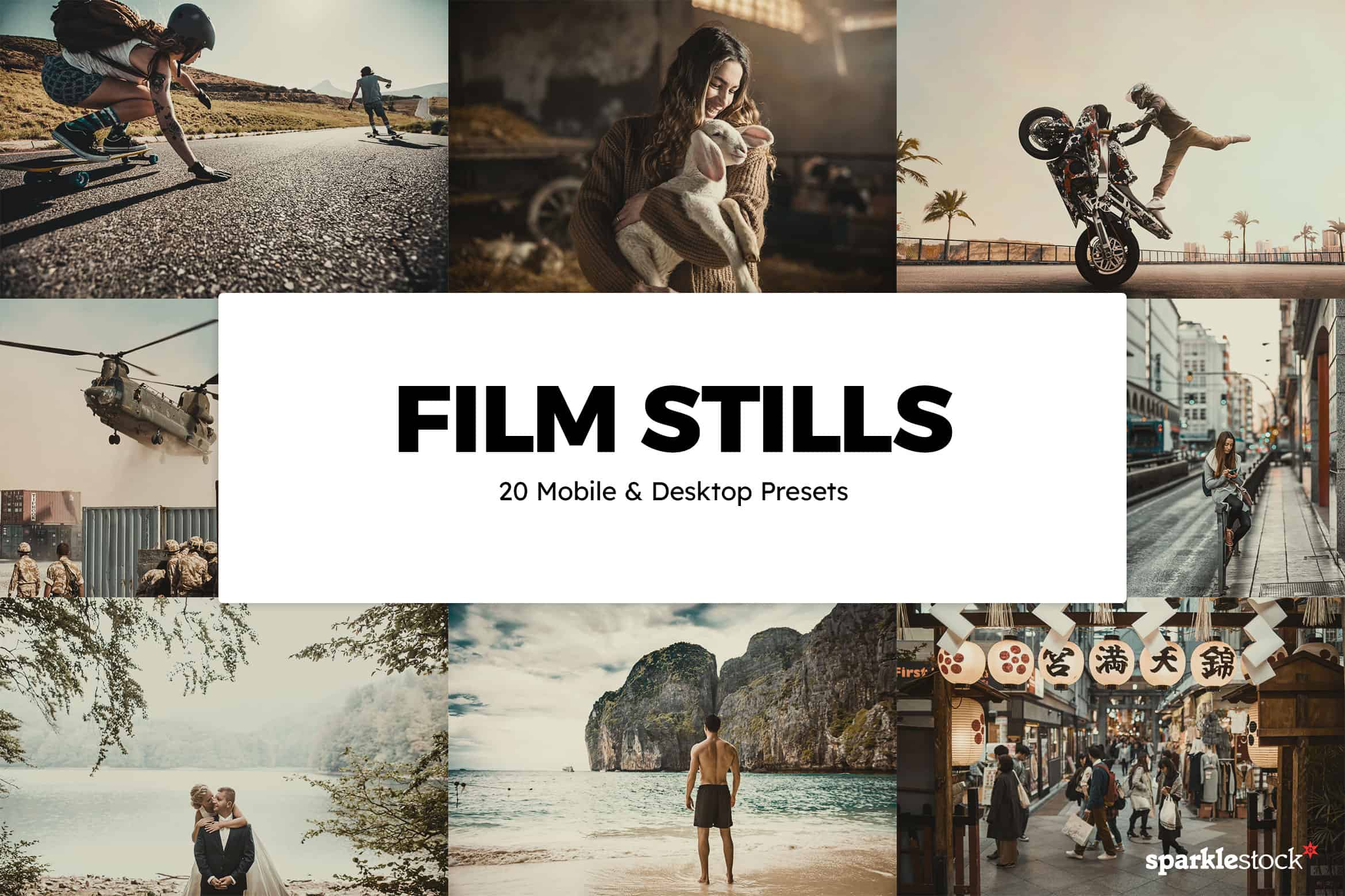 20 Film Stills Lightroom Presets and LUTs