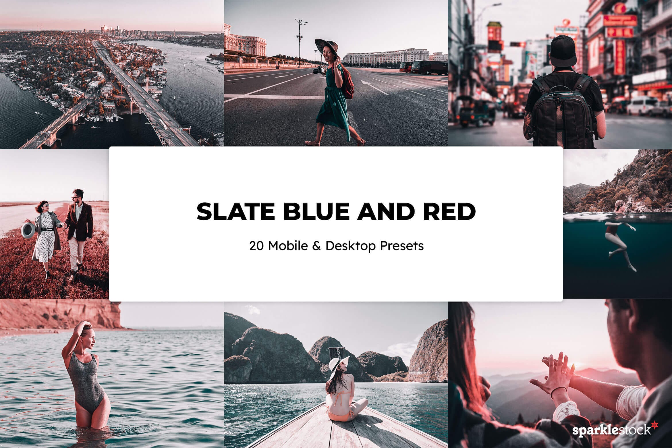 20 Slate Blue and Red Lightroom Presets and LUTs