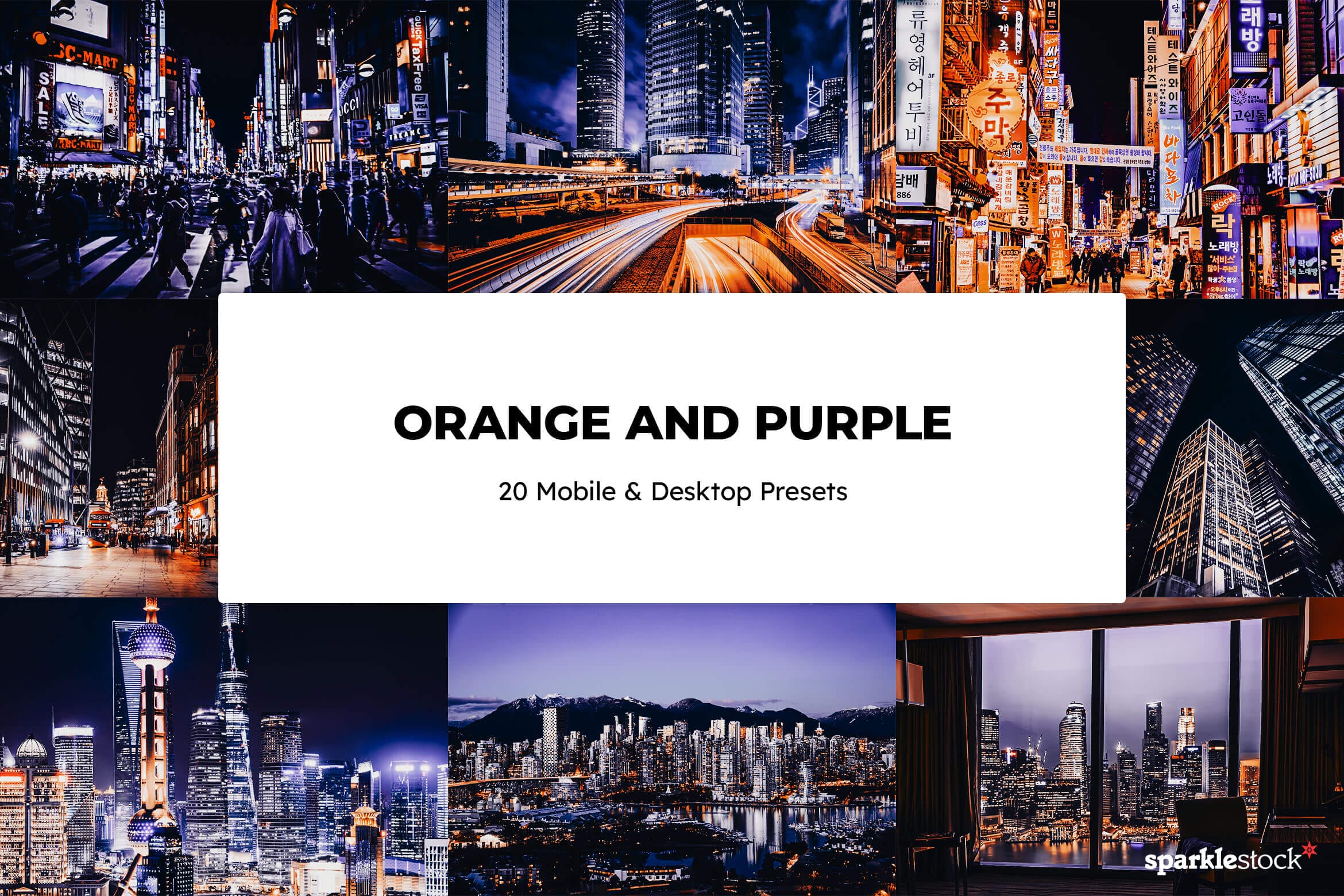 20 Orange and Purple Lightroom Presets and LUTs