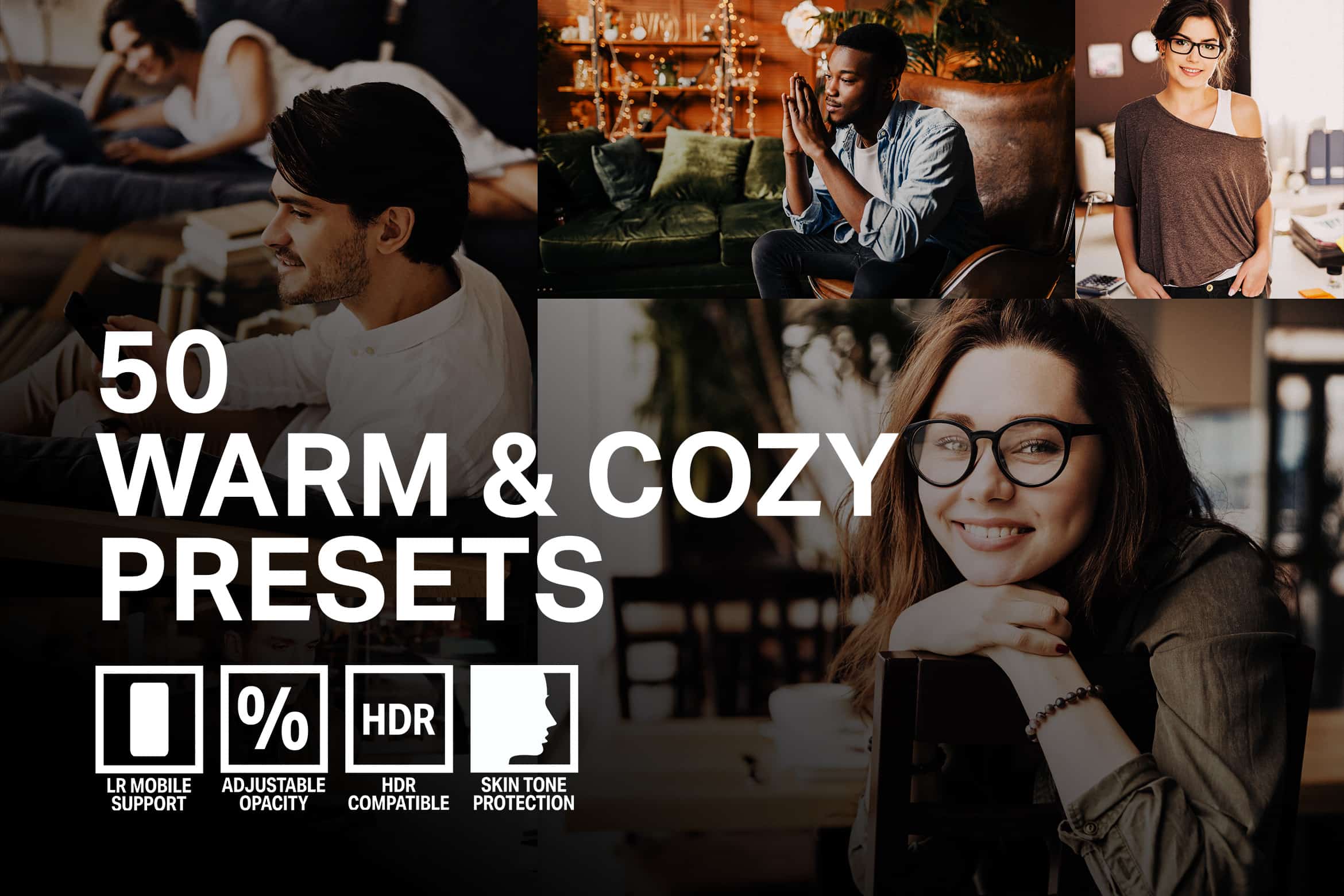 50 Warm & Cozy Lightroom Presets and LUTs
