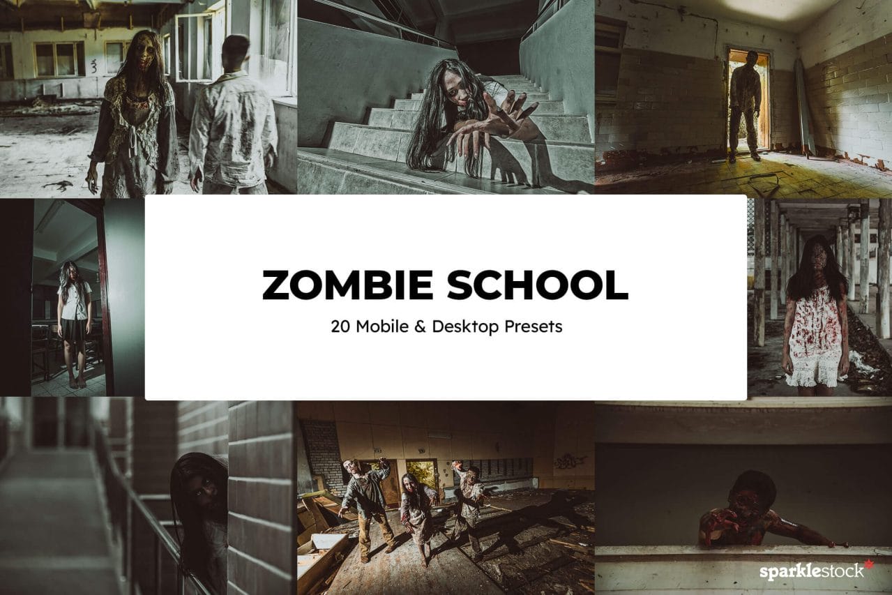 20 Zombie School Lightroom Presets and LUTs