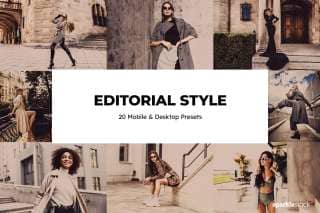 20 Editorial Style Lightroom Presets and LUTs