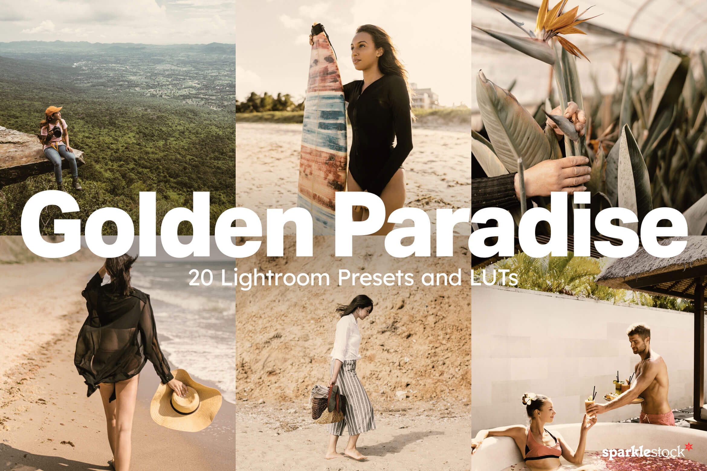 20 Golden Paradise Lightroom Presets and LUTs
