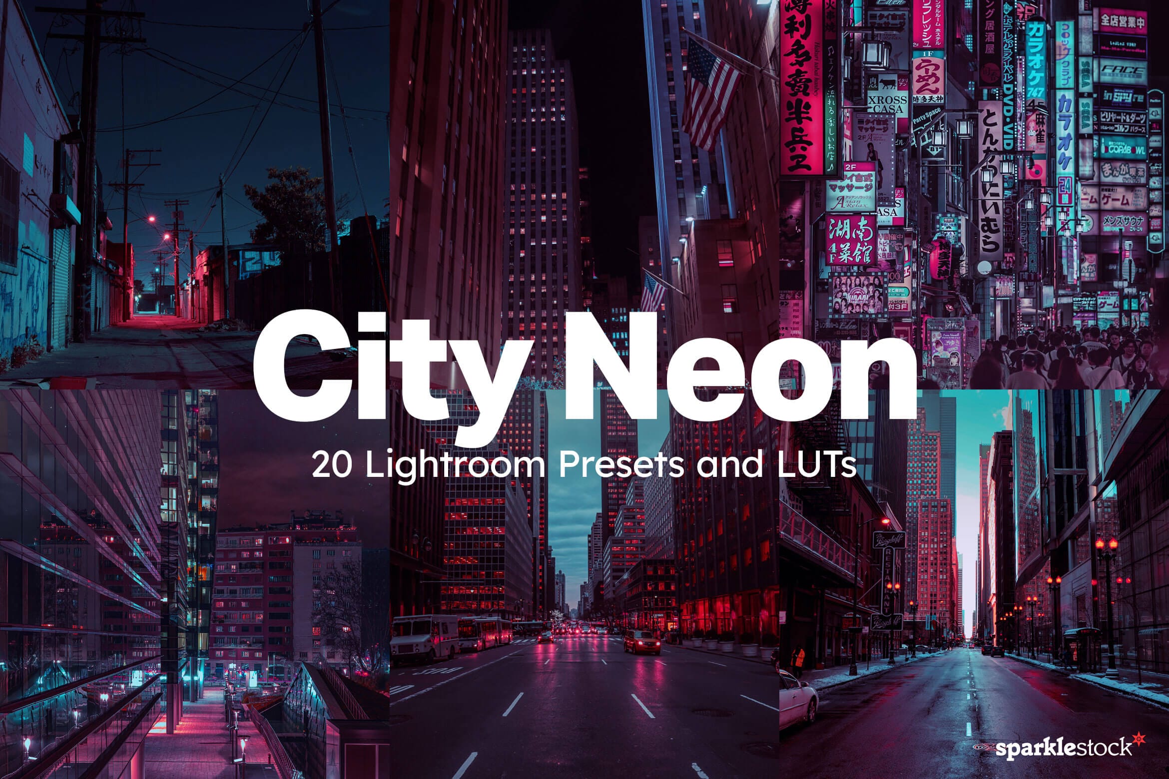 20 City Neon Lightroom Presets and LUTs