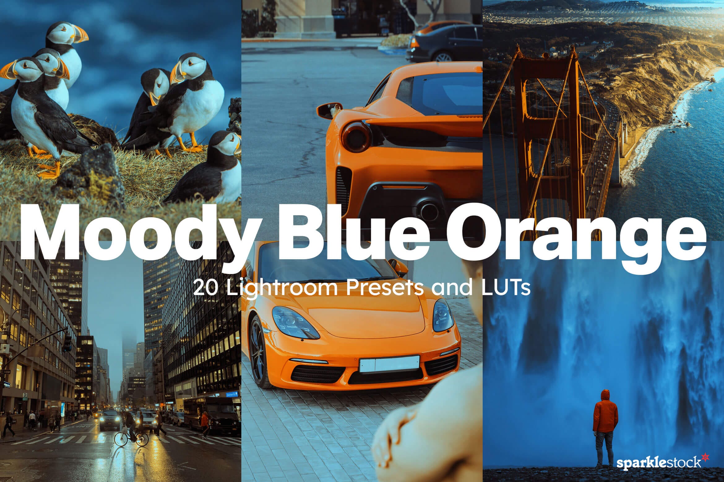 20 Moody Blue Orange Lightroom Presets and LUTs