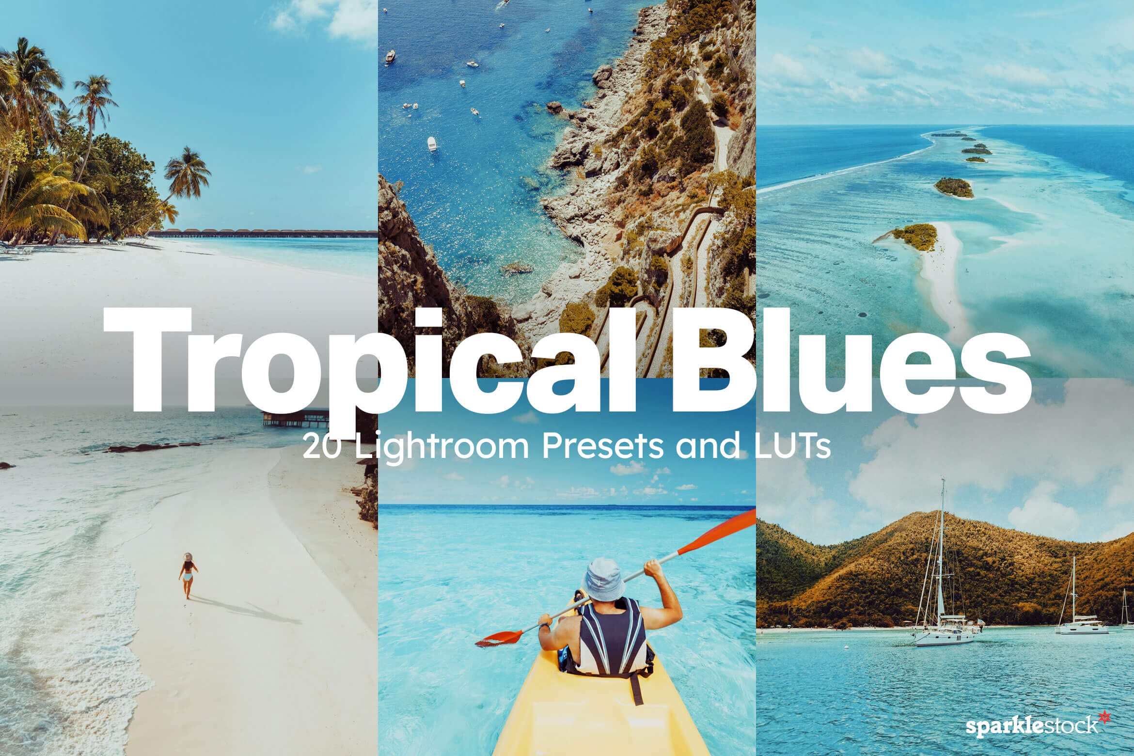 20 Tropical Blues Lightroom Presets and LUTs