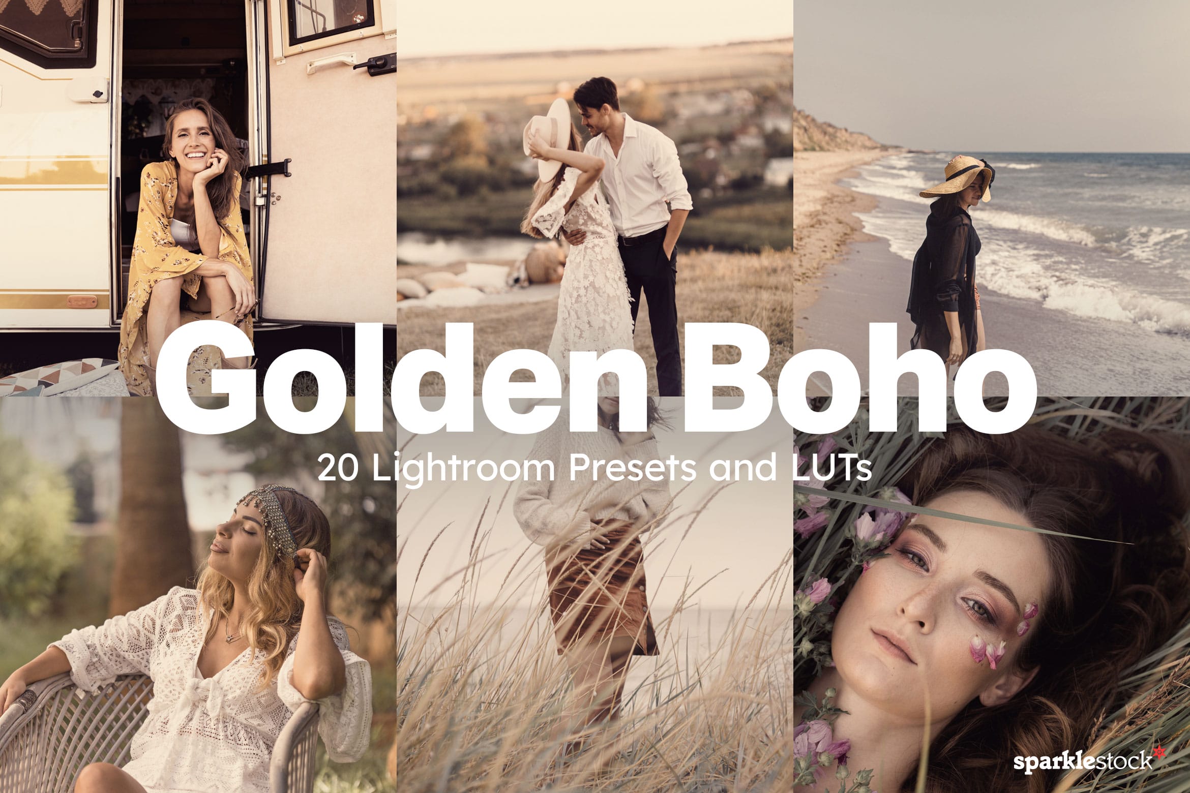 20 Golden Boho Lightroom Presets and LUTs