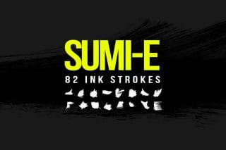 82 Sumi-E Ink Strokes