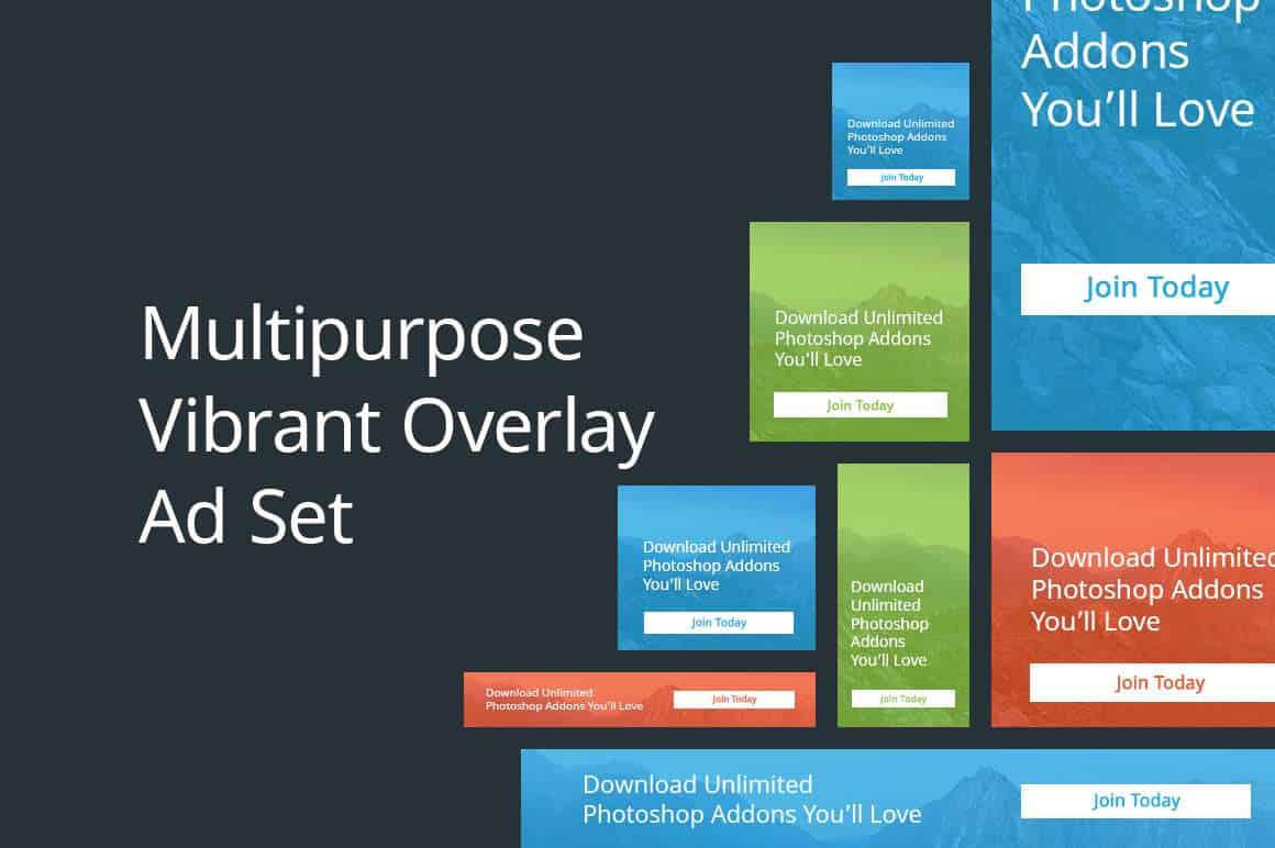 Multipurpose Vibrant Overlay Ad Set