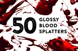 50 Glossy Blood Splatter Brushes