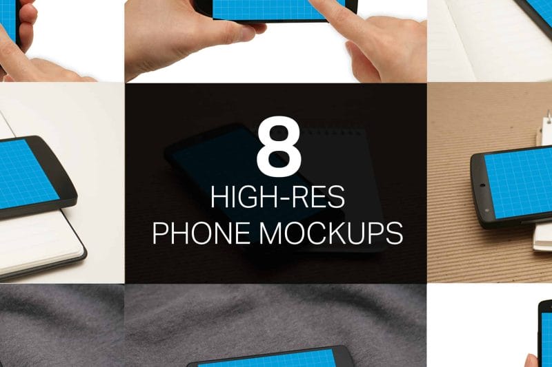 8 Phone Mockups for Photoshop