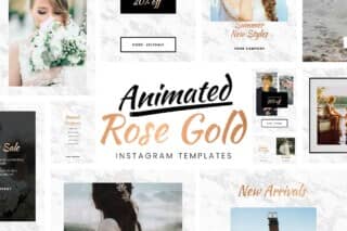 Animated Rose Gold Instagram Templates