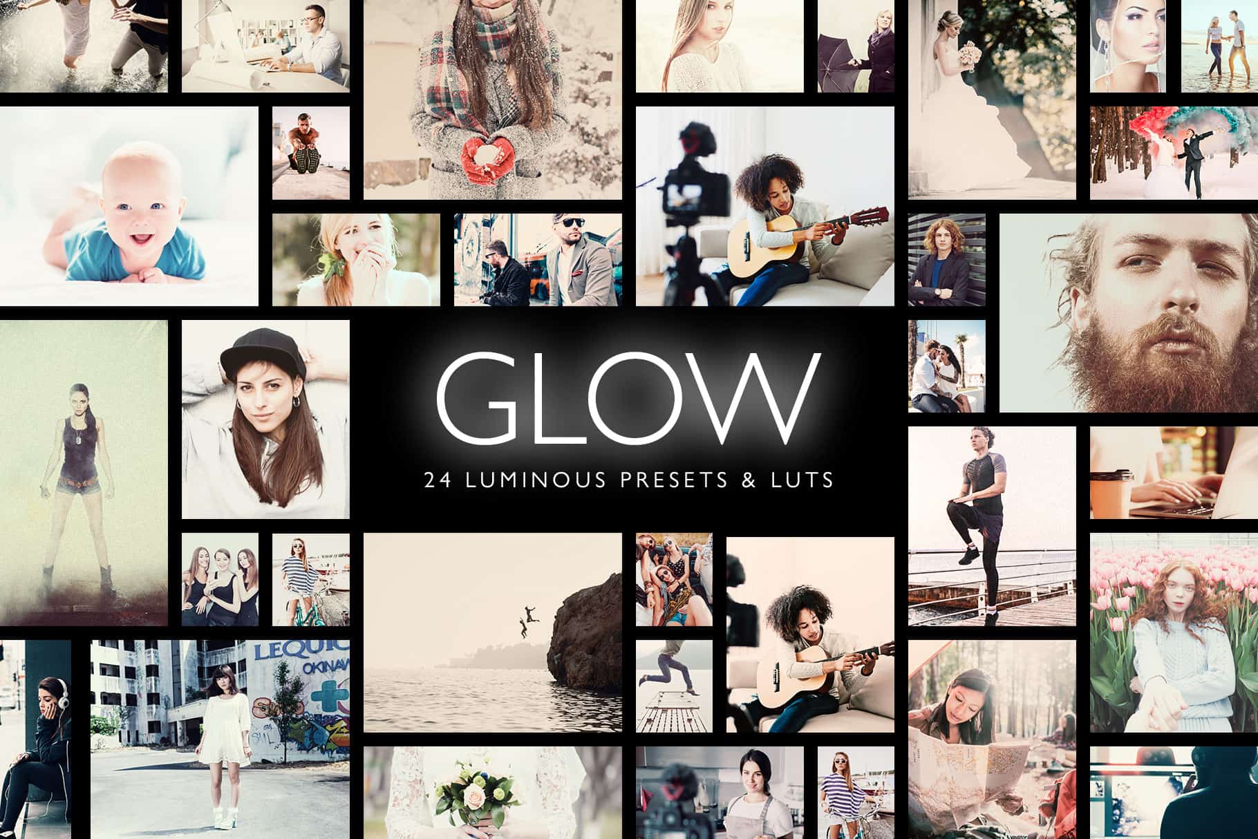 Glow is a Bundle of 24 Luminous Lightroom Presets