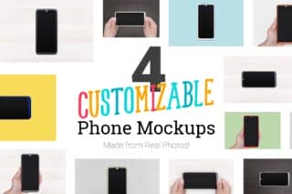 4 Customizable Phone Mockups