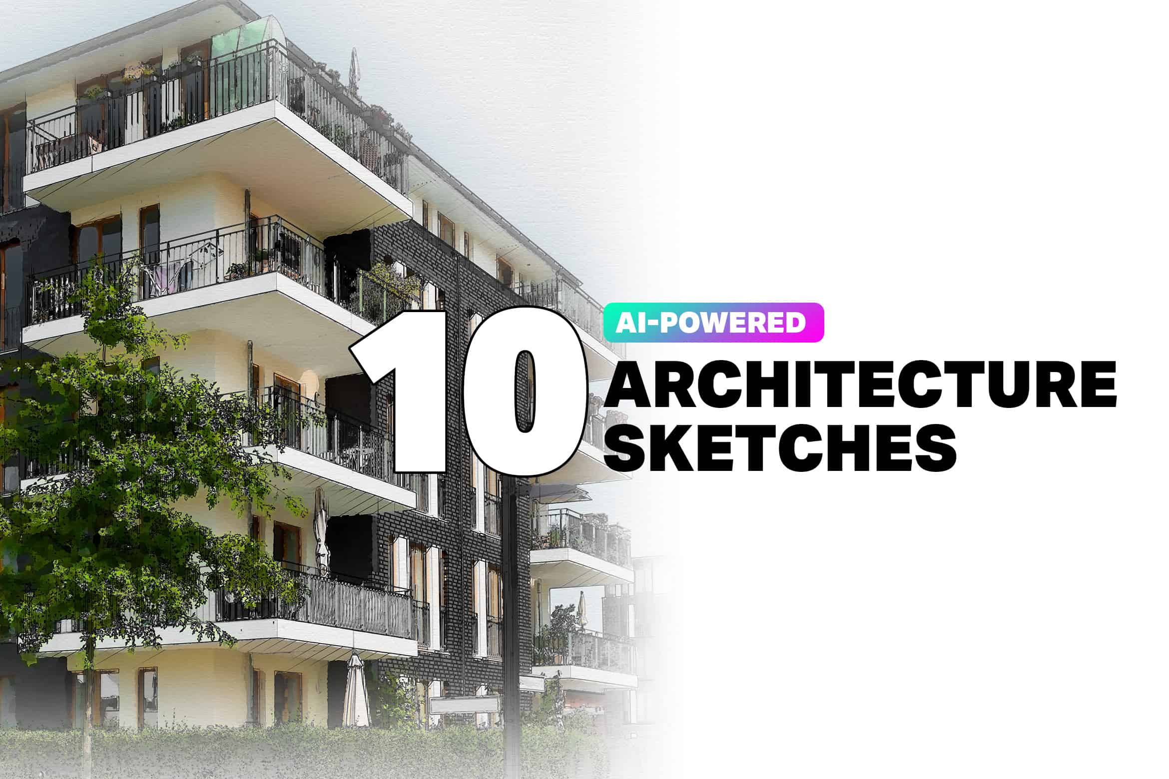 AI Architecture Sketches – 10 Photoshop Actions