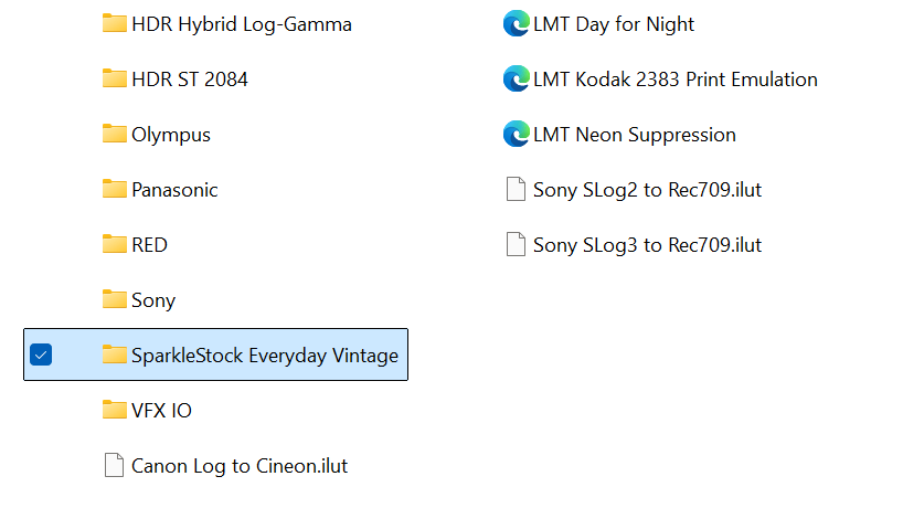 New folder in the LUT folder